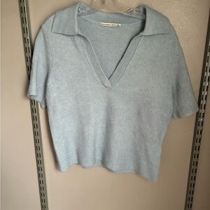 Abercrombie & Fitch Sky Blue Knit Short Sleeve Sweater